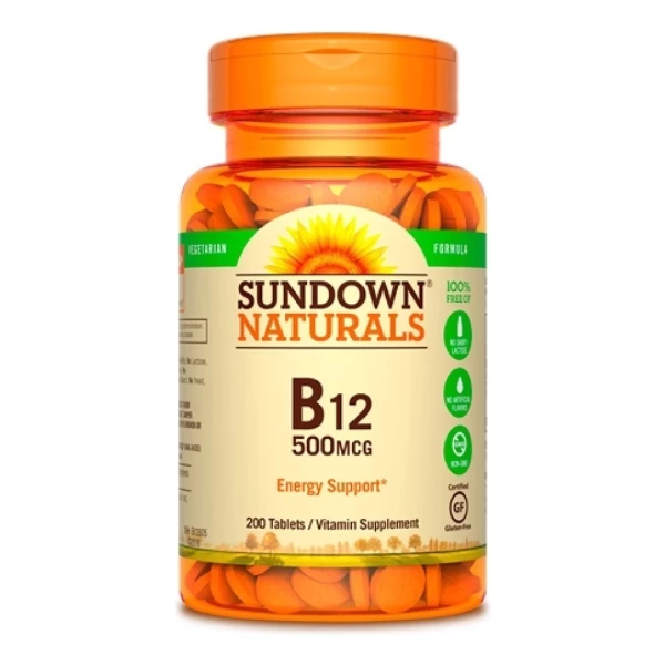 Vitamina B12 Sundown Naturals 500 Mcg Suplemento En Tabletas