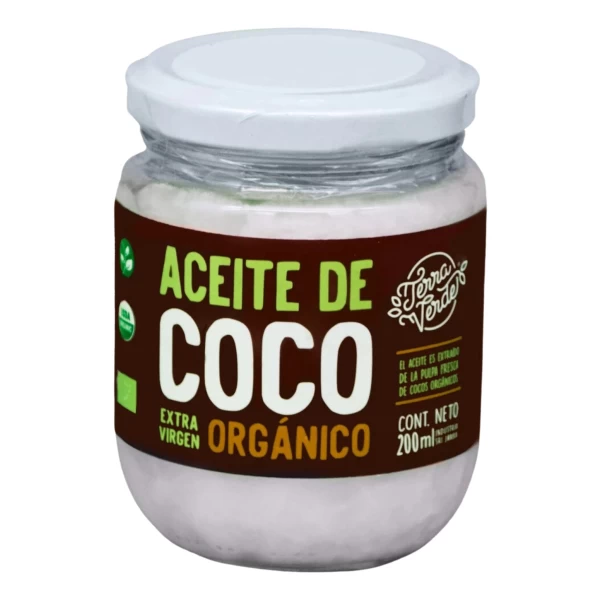 Aceite De Coco Terra Verde 200 Ml Orgánico Extra Virgen