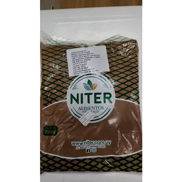 Cacao en polvo Niter 500g - Sin gluten