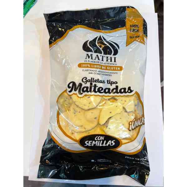 Galletas tipo malteadas mathi con semillas sin gluten