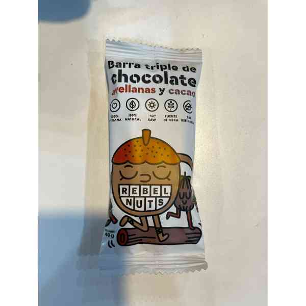 Barrita rebel nuts avellanas y cacao vegana