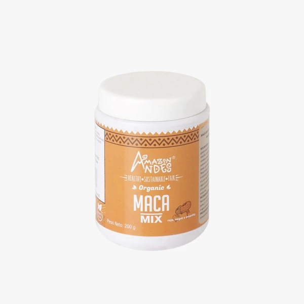 Amazon Andes® Maca Mix En Polvo Roja, Negra Y Amarilla Pote En Polvo 200gr