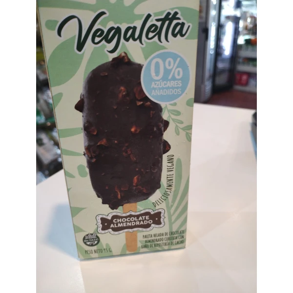 Paleta Vegaletta Sabor Chocolate Almendrado 0% Azúcar