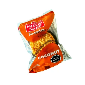 Alfajor relleno con dulce de leche, galleta de coco bañando con semil chocolate Libre de gluten - Nutriciencia