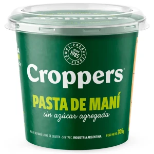 Manteca de maní natural CROPPERS sin gluten 305 g