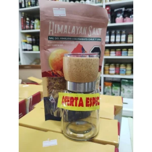 Sal del himalaya con pimento chile y lima 400g + Molinillo