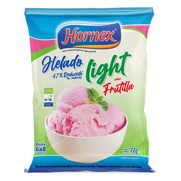 Helado light sabor frutilla 6-8 porciones - Hornex