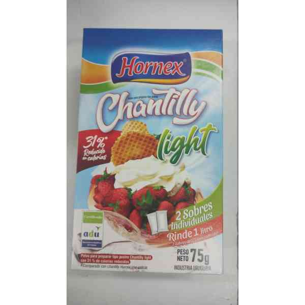 Chantilly 2 sobres light 75g - Hornex