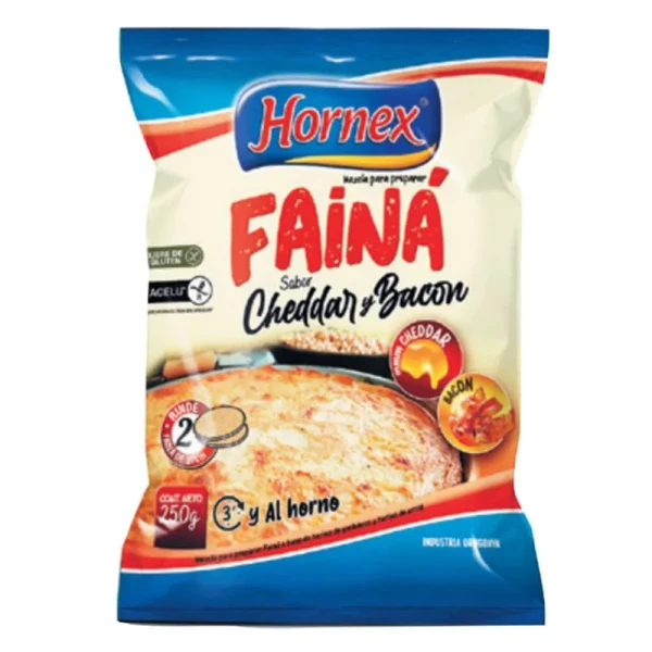 Faina sabor cheddar y bacón 250g - Hornex