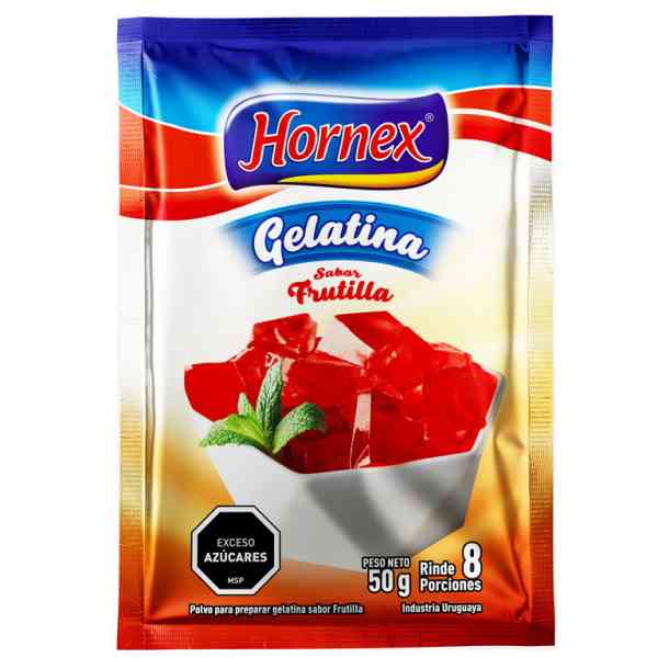 Gelatina sabor Frutilla 8 porciones  - Hornex