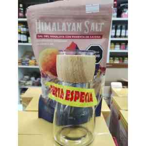 Sal del himalaya con cayena 400g + Molinillo