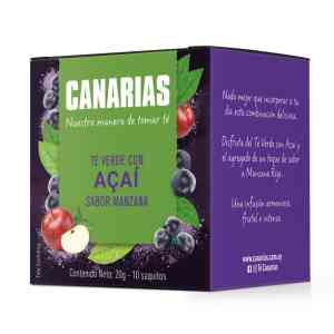 Té Verde con Acaí sabor Manzana CANARIAS x10 sobres - Apto para celiacos