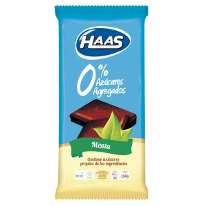 Chocolate HAAS 0%AzĂșcar Menta 150 g - Apto para celiacos