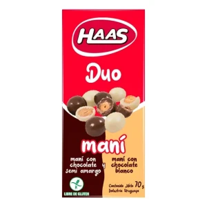 Manà haas duo semi amargo / blanco 70g - sin gluten