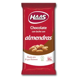 Chocolate haas con leche y almendras 55g