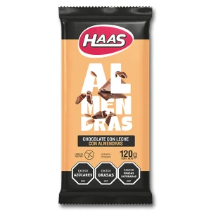 Chocolate haas con leche y almendras 120 g - Sin gluten