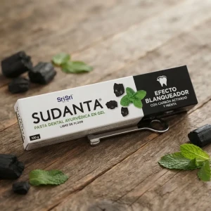 Pasta dental ayurvédica con carbón activado y menta sudanta